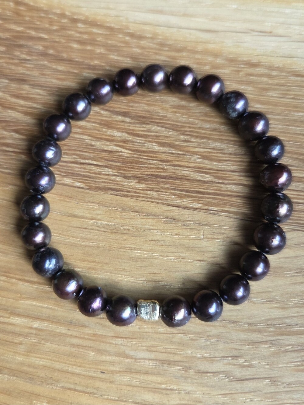 Freshwater Peacock Pearl Beaded Stretch Bracelet | Handmade
